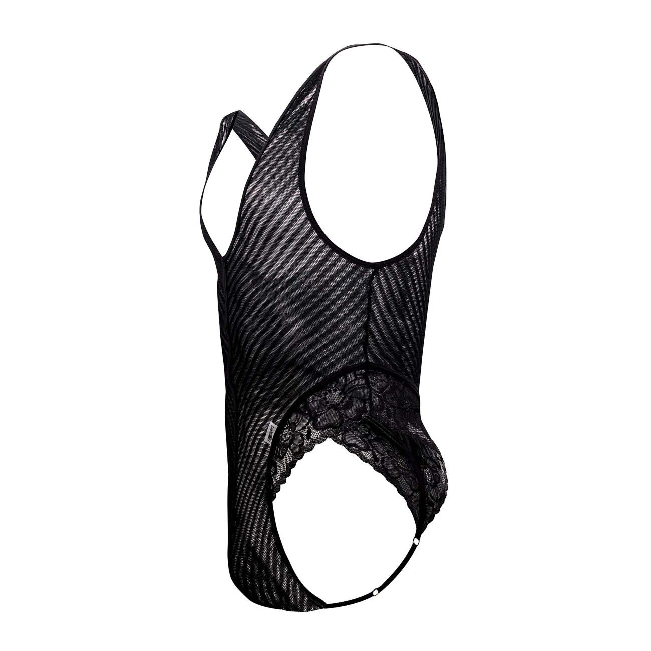 CandyMan 99522 Body string en dentelle et maille, couleur noire