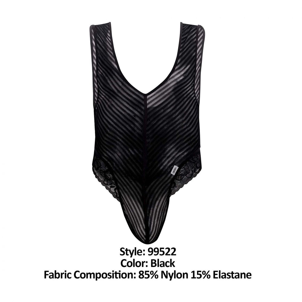 CandyMan 99522 Body string en dentelle et maille, couleur noire