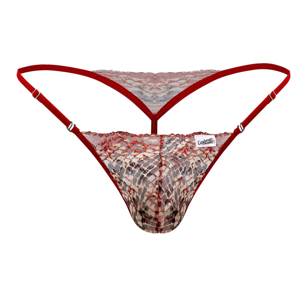 CandyMan 99685 String en dentelle Couleur Rouge-Imprimé