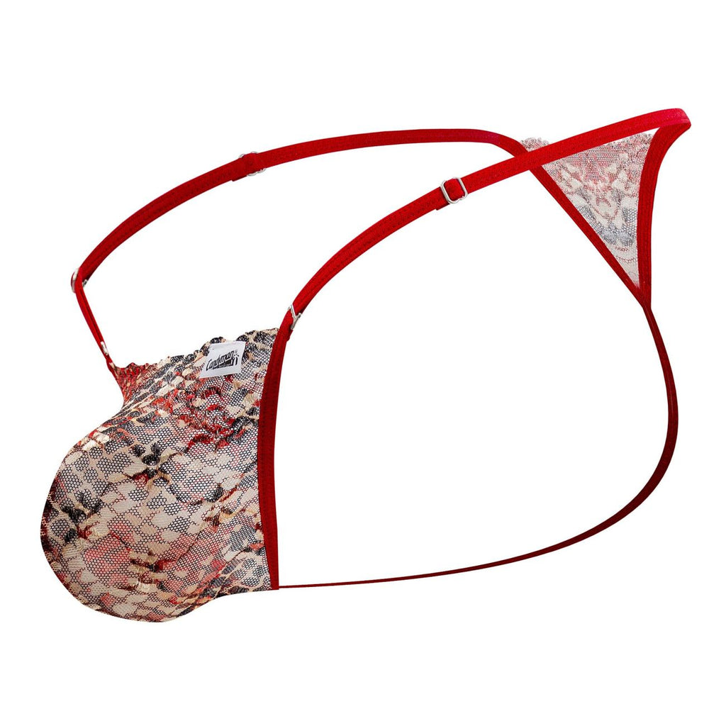 CandyMan 99685 String en dentelle Couleur Rouge-Imprimé