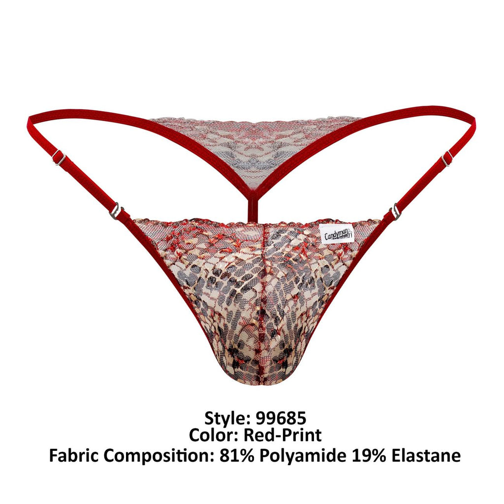 CandyMan 99685 String en dentelle Couleur Rouge-Imprimé