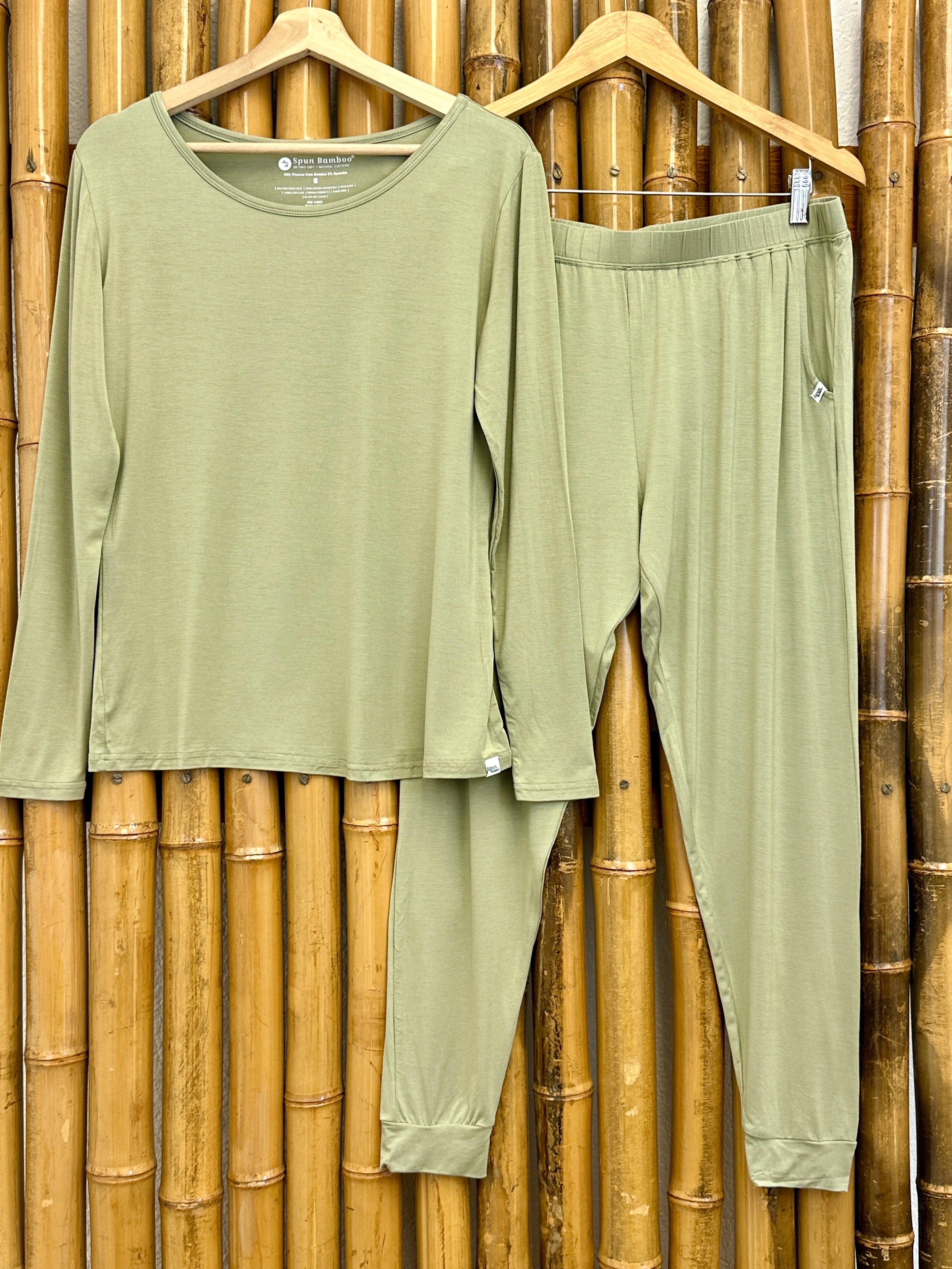 Women's Bamboo Lounge Set - Long Sleeve T-Shirt and Jogger Pants - The7Letter