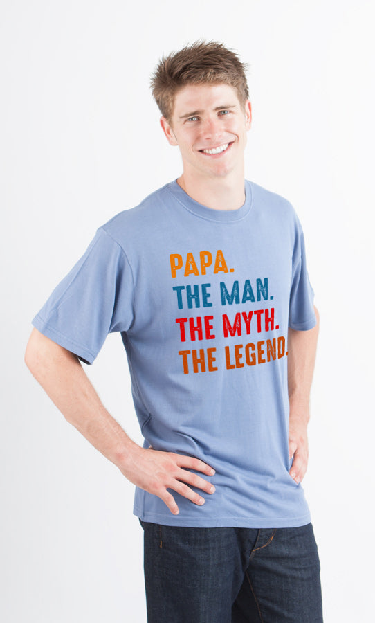 Papa, the Man, the Myth, the Legend Men's Bamboo Viscose/Organic Cotton Short Sleeve Graphic T-Shirt - The7Letter