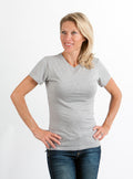 Spun Bamboo Women's Bamboo/Cotton Short Sleeve Crew Neck T-Shirt - Heather Grey - The7Letter