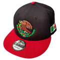 Casquette Snapback brodée bouclier et drapeau Mexique Noir - Rouge