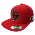 Casquette de baseball rouge brodée bouclier et drapeau Mexique