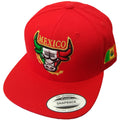 Bestickte SnapBack Mexikanischer Stier Logo Rote Kappe