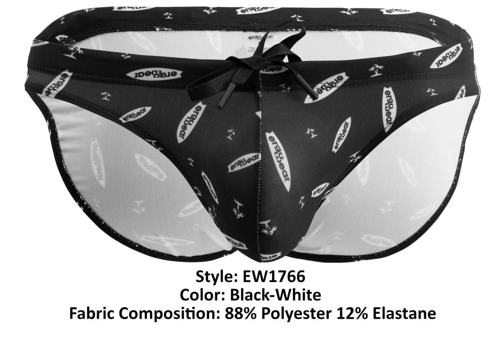 Slip de bain ErgoWear EW1766 X4D SW coloris Noir-Blanc