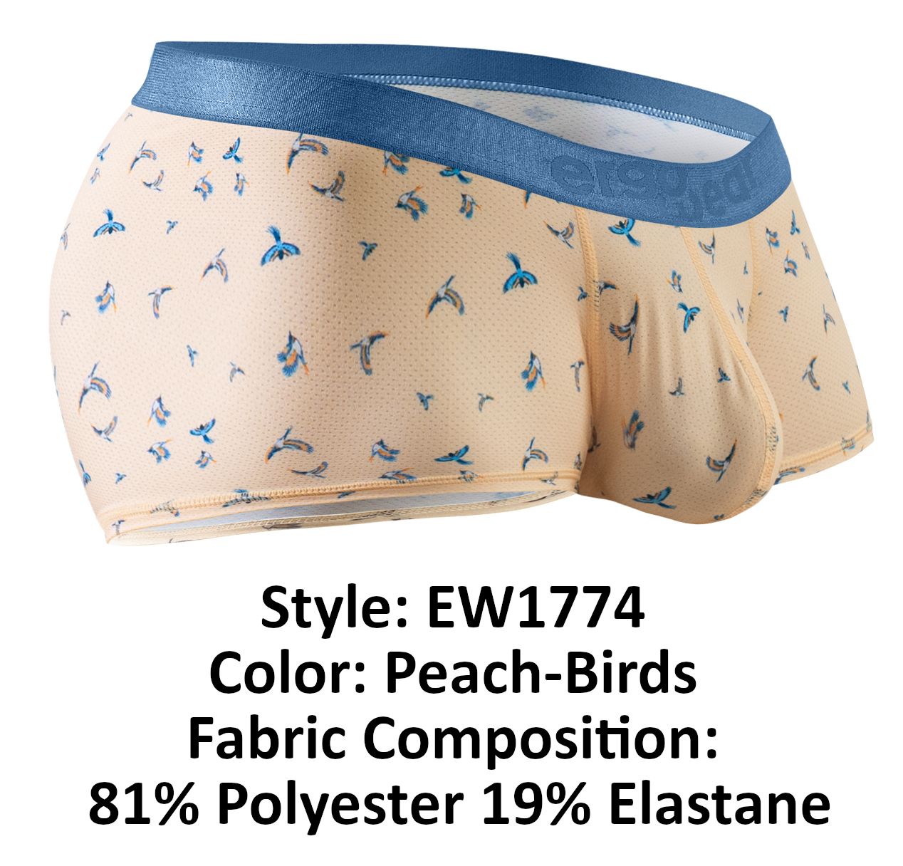 ErgoWear EW1774 SLK SE Trunks Couleur Pêche-Oiseaux