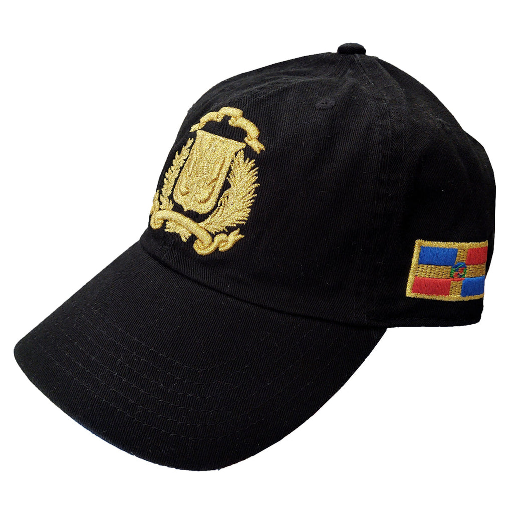 Escudo Republica Dominicana - Casquette Papa Bouclier dominicain Noir / Or Métallisé