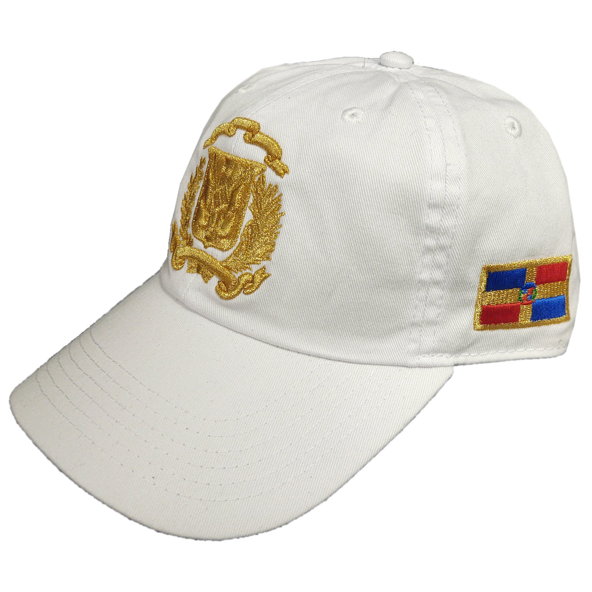 Escudo Republica Dominicana - Dominikanischer Schild Weiß / Metallic-Gold Farbe Dad Hat
