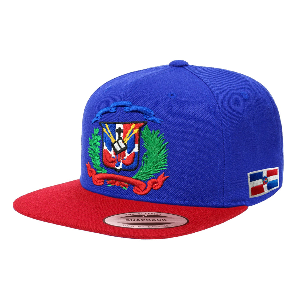 Escudo Republica Dominicana - Casquette Snapback Royale Dominicaine - Rouge / Chapeau Couleur Pleine