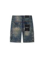 Exit Apparel Cargo-Denim-Shorts – Blau