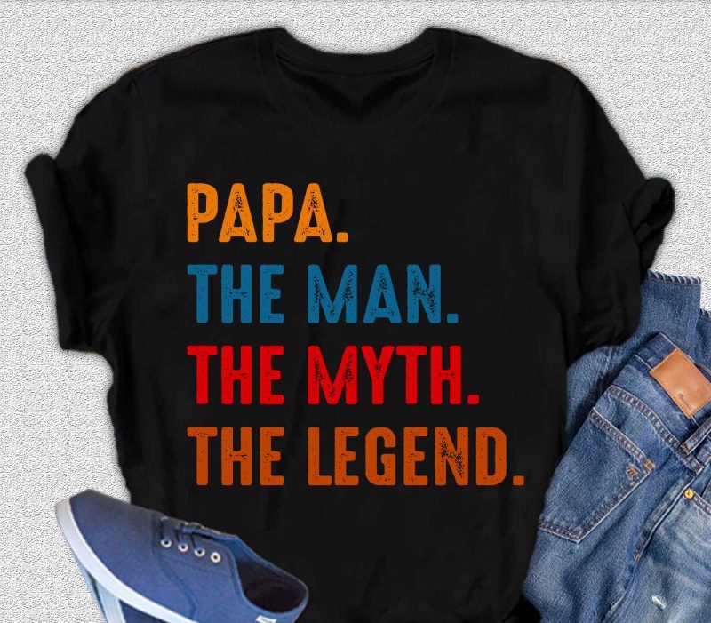 Papa, the Man, the Myth, the Legend Men's Bamboo Viscose/Organic Cotton Short Sleeve Graphic T-Shirt - The7Letter