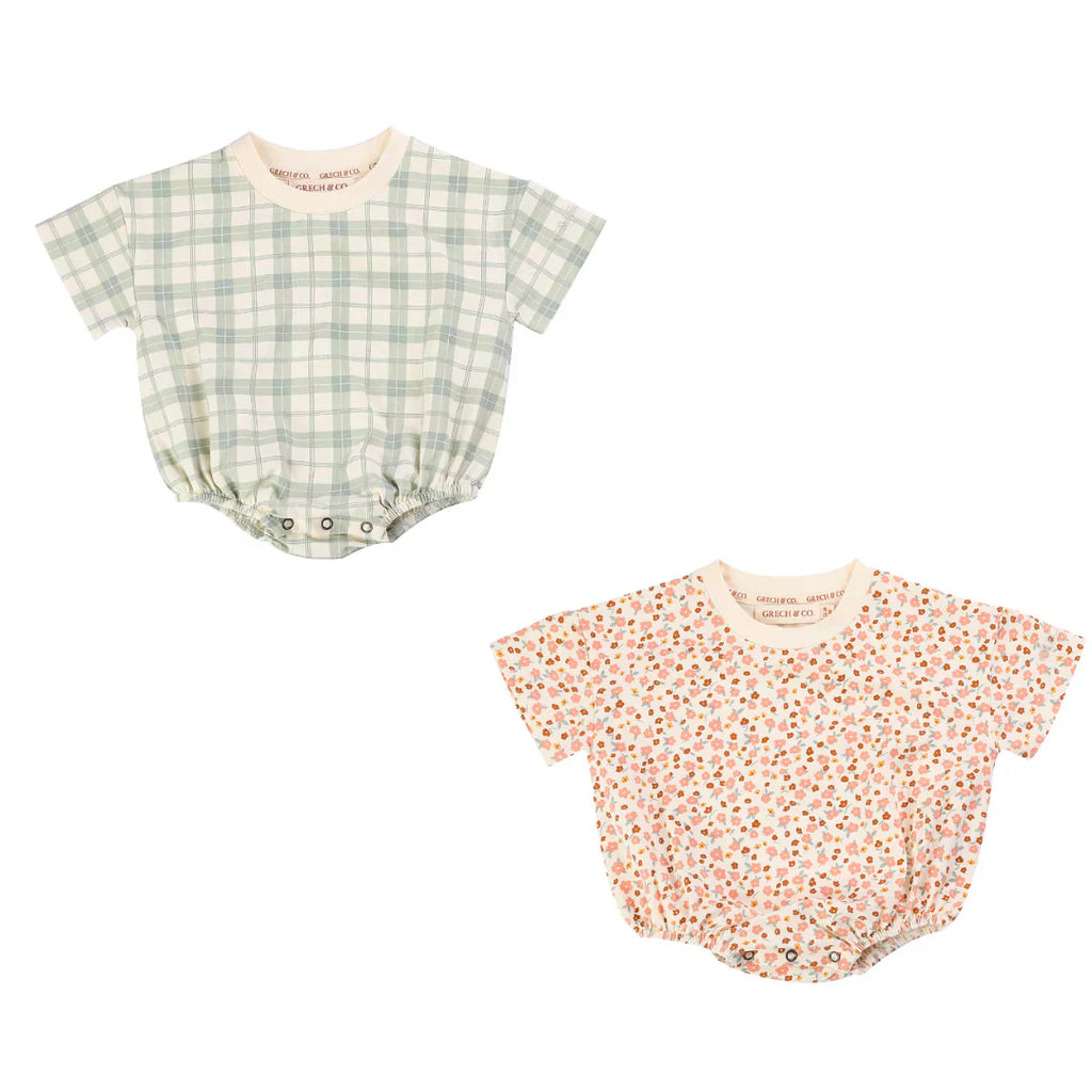 Bubble Romper | Organic Cotton Jersey - Sunset Meadow - The7Letter