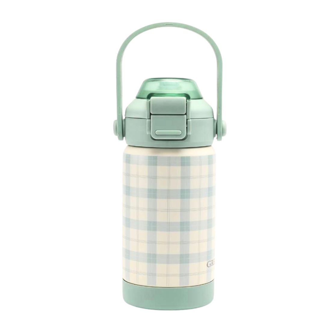 Sip + Chug 2 in 1 Thermo Water Bottle 12 oz. | Fern Plaid - The7Letter
