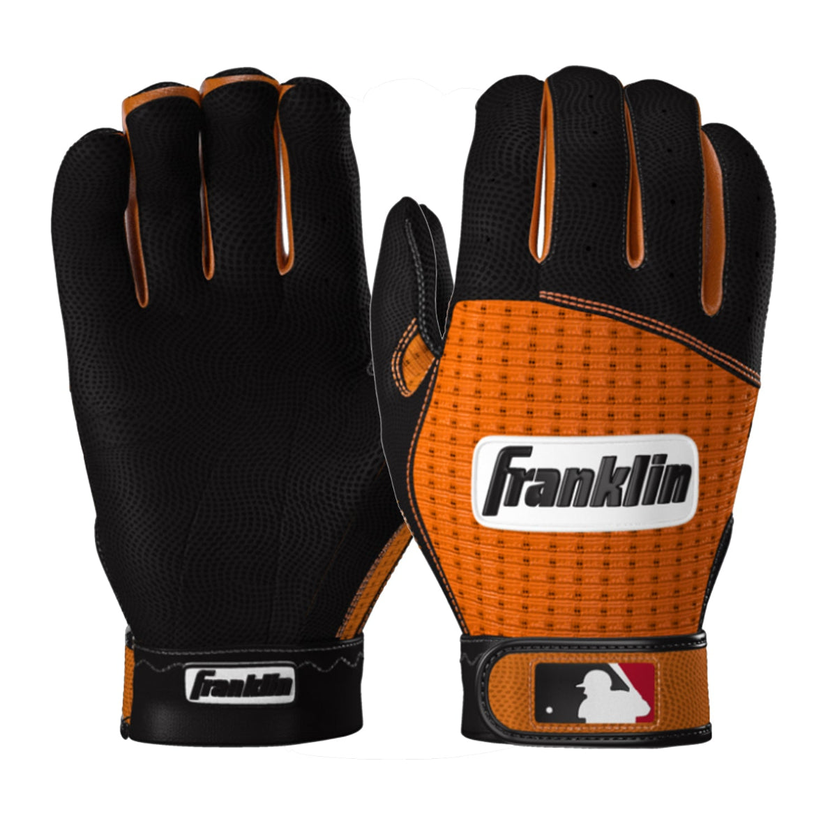 Franklin Pro Classic ADULT Schwarze und Orangefarbene Schlaghandschuhe - Peligro Sports Edition