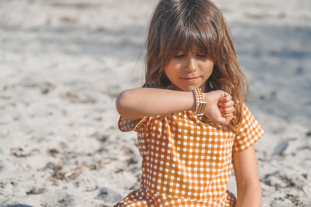 Sweetheart Twirl Dress | Organic Cotton Jersey - Sienna Gingham | GCO2260 - The7Letter