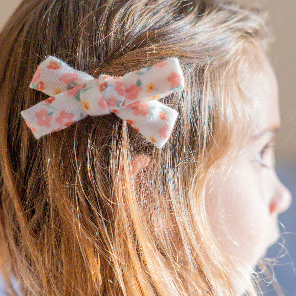 Single Bow Hair Clip | Organic | Sunset Meadow - The7Letter