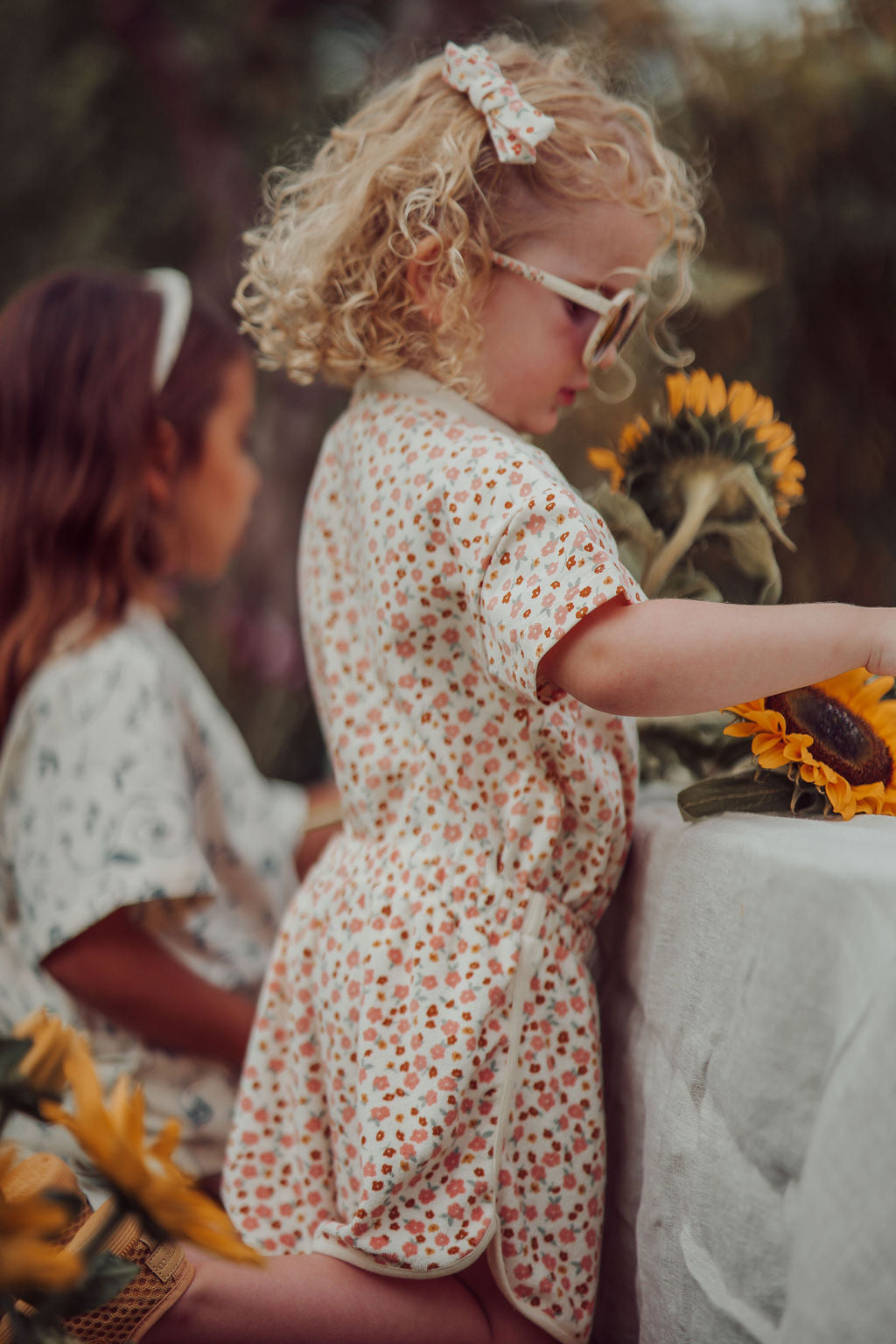 Single Bow Hair Clip | Organic | Sunset Meadow - The7Letter