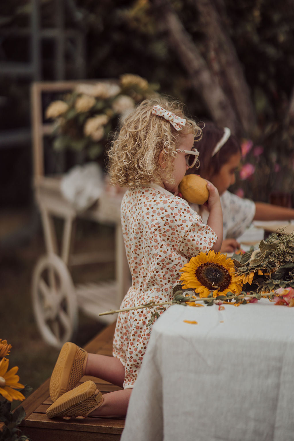 Single Bow Hair Clip | Organic | Sunset Meadow - The7Letter
