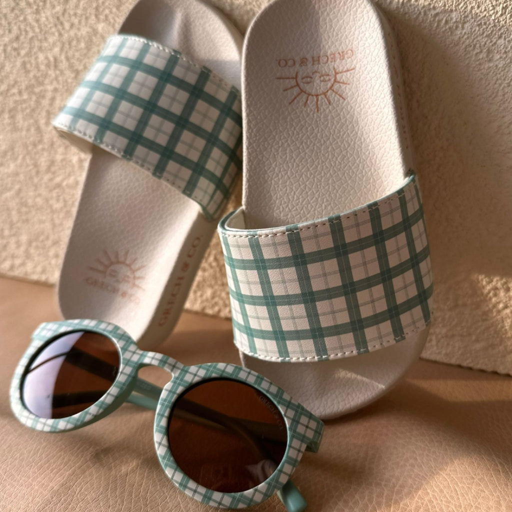 Slide Sandal | Fern Plaid - The7Letter