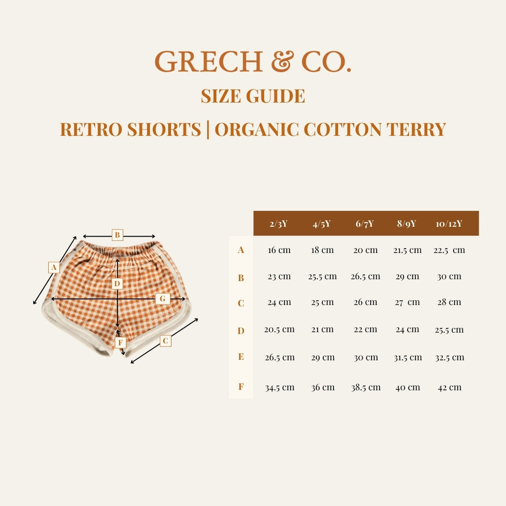 Retro Shorts | Organic Cotton Terry - Fern Plaid - The7Letter