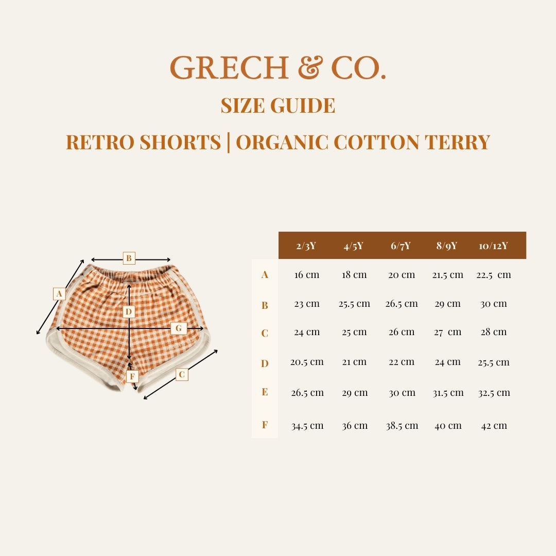 Retro Shorts | Organic Cotton Terry - Fern Plaid - The7Letter