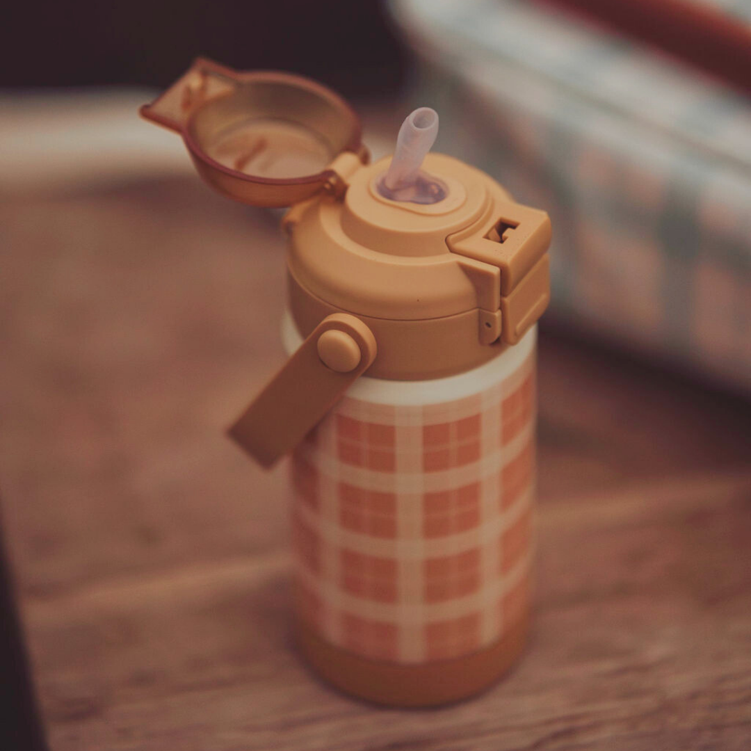Sip + Chug 2 in 1 Thermo Water Bottle 12 oz. | Buckwheat Plaid - The7Letter