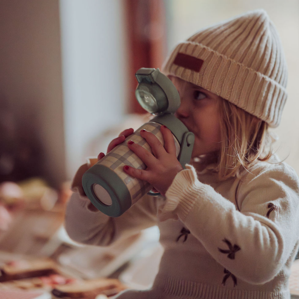 Sip + Chug 2 in 1 Thermo Water Bottle 12 oz. | Fern Plaid - The7Letter