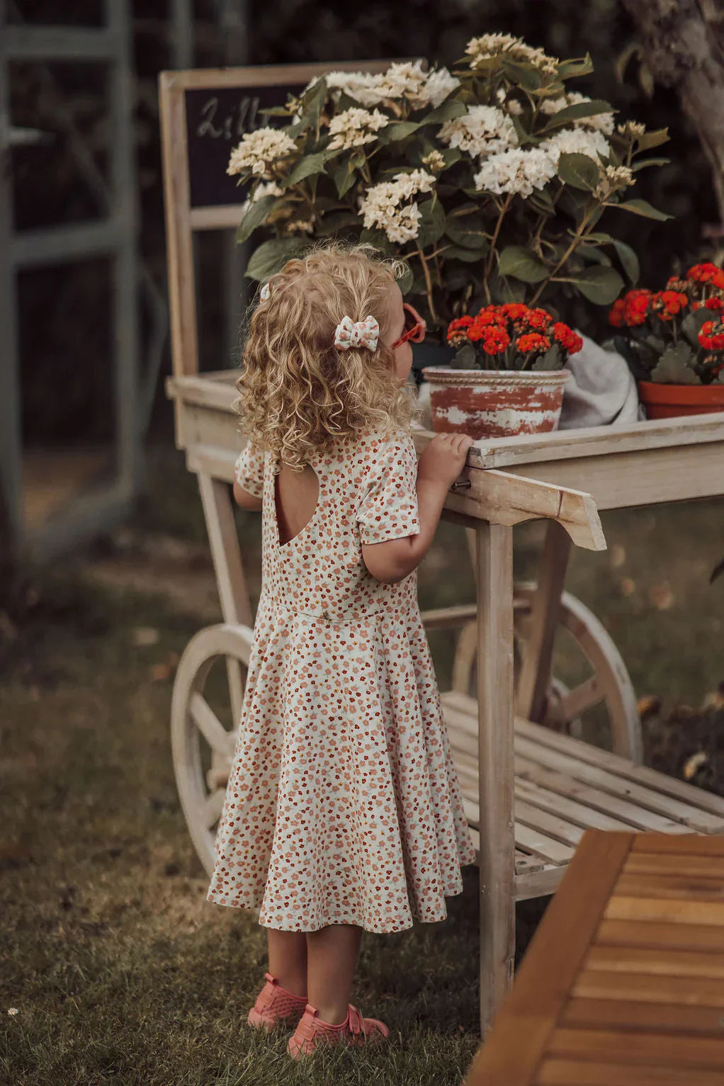 Sweetheart Twirl Dress | Organic Cotton Jersey - Sunset Meadow - The7Letter