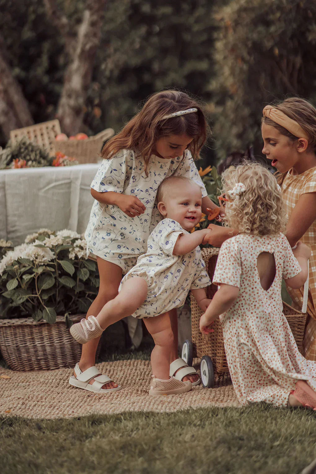 Bubble Romper | Organic Cotton Jersey - Fern Plaid - The7Letter