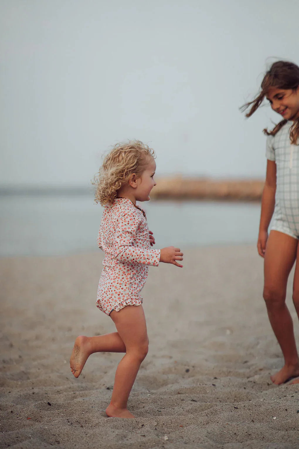 Long Sleeve Rashguard Ruffle Swimsuit | UPF + Recycled - Sunset Meadow - The7Letter