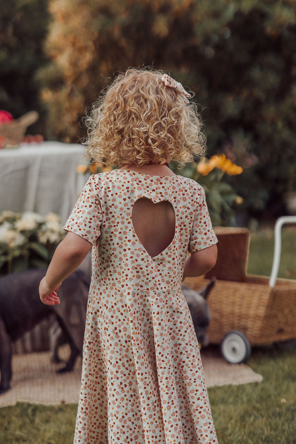 Sweetheart Twirl Dress | Organic Cotton Jersey - Sunset Meadow - The7Letter