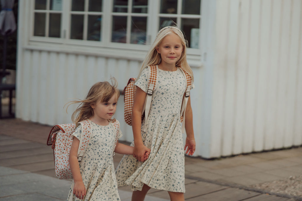 Sweetheart Twirl Dress | Organic Cotton Jersey - Scandi Floral - The7Letter
