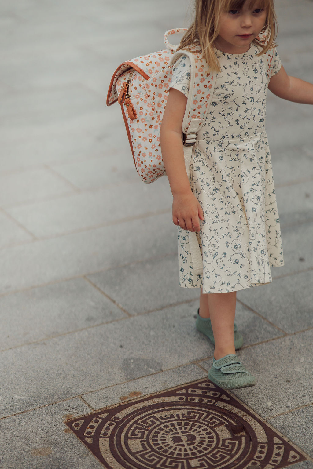 Sweetheart Twirl Dress | Organic Cotton Jersey - Scandi Floral - The7Letter