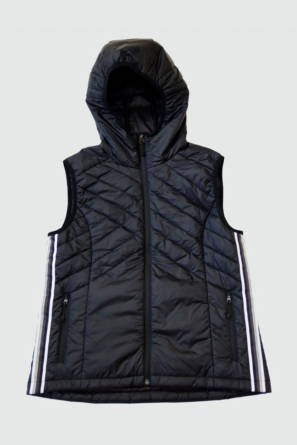 Powerstripe Eco-Friendly Down Hooded Vest - The7Letter