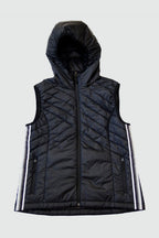 Powerstripe Eco-Friendly Down Hooded Vest - The7Letter