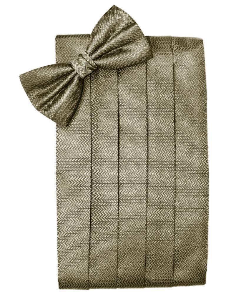 Set Herringbone Cummerbund & Bow Tie