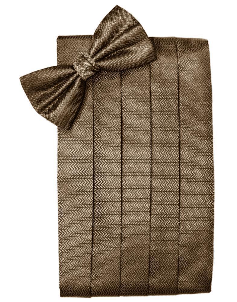 Set Herringbone Cummerbund & Bow Tie