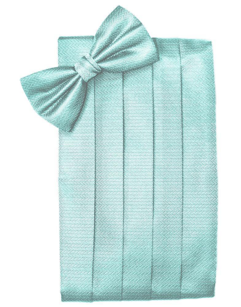 Set Herringbone Cummerbund & Bow Tie