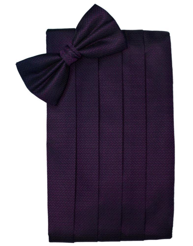 Set Herringbone Cummerbund & Bow Tie