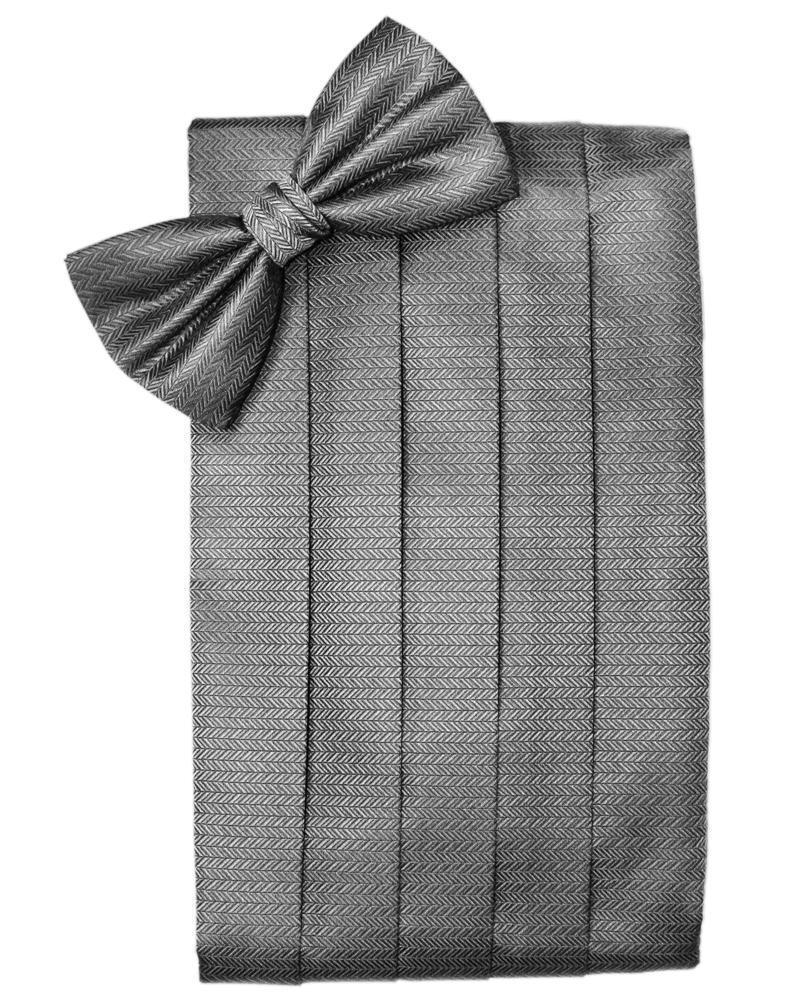 Set Herringbone Cummerbund & Bow Tie