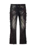 Frost Originals Jean Superposé en Strass Vieilli - Délavage Noir