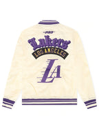 Pro Standard LA Lakers Rib Satin Jacke - Eggshell