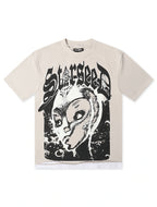 T-shirt oversized gris Starseed alien grosse tête