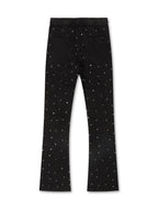 Rebel Denim Diamond Stacked Sweatpants - Ash Black