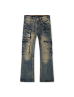 Jeans Cargo superposés Exit Apparel - Bleu
