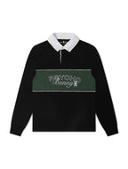 Psycho Bunny Kids Enzo Long Sleeve Rugby Tee - Black/Green