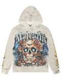 Majestik Mens Skull Tapestry Hoodie - Off White